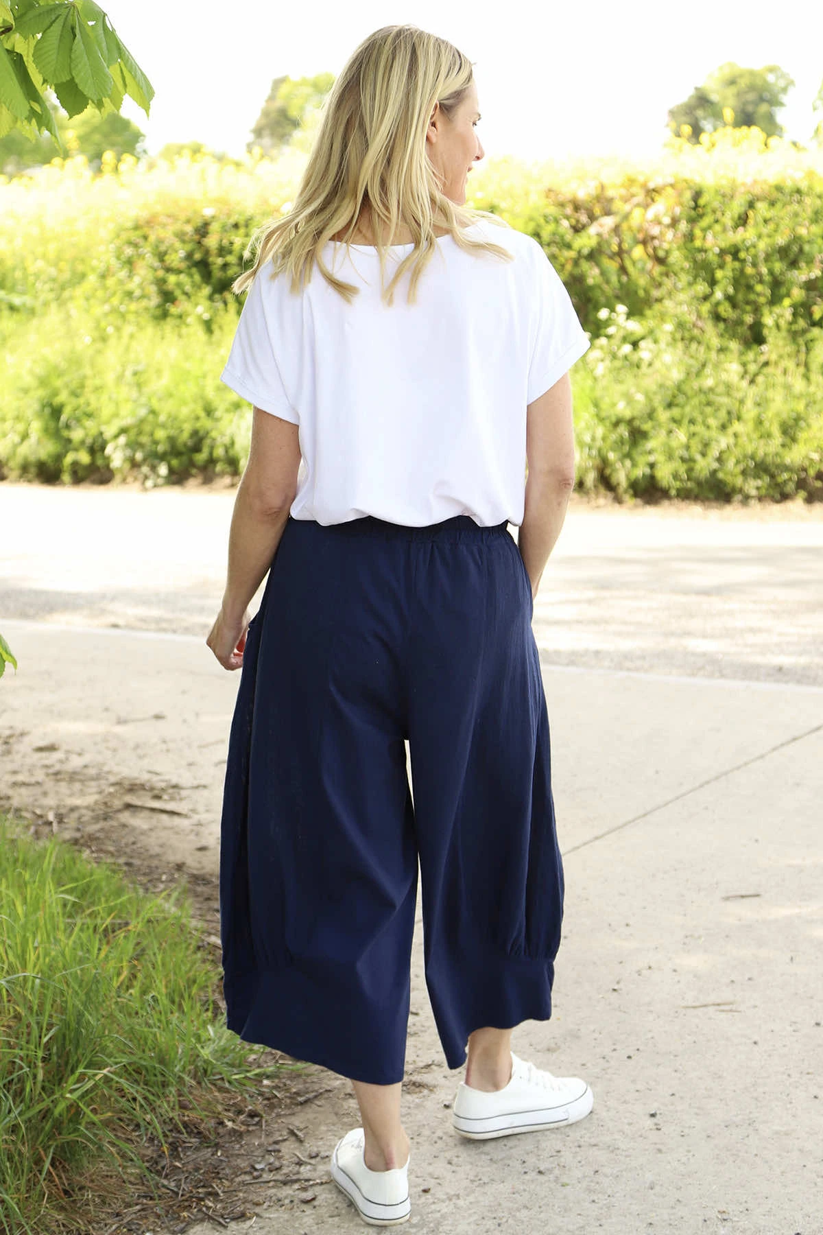 Lorna Cotton Culottes Navy 6 Lorna Cotton Culottes Navy - Image 4