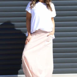 Darana Linen Skirt Pink