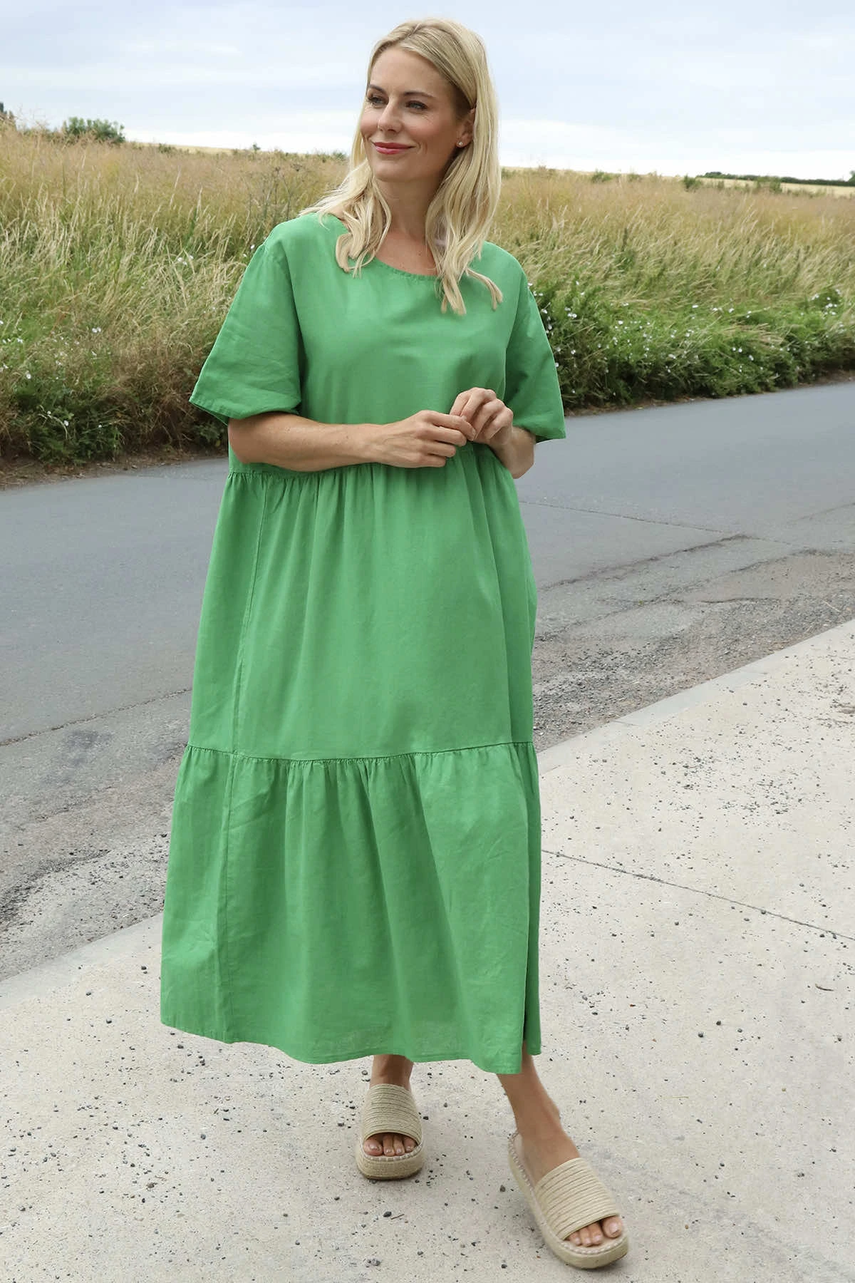 Nova Linen Dress Emerald 3 Nova Linen Dress Emerald