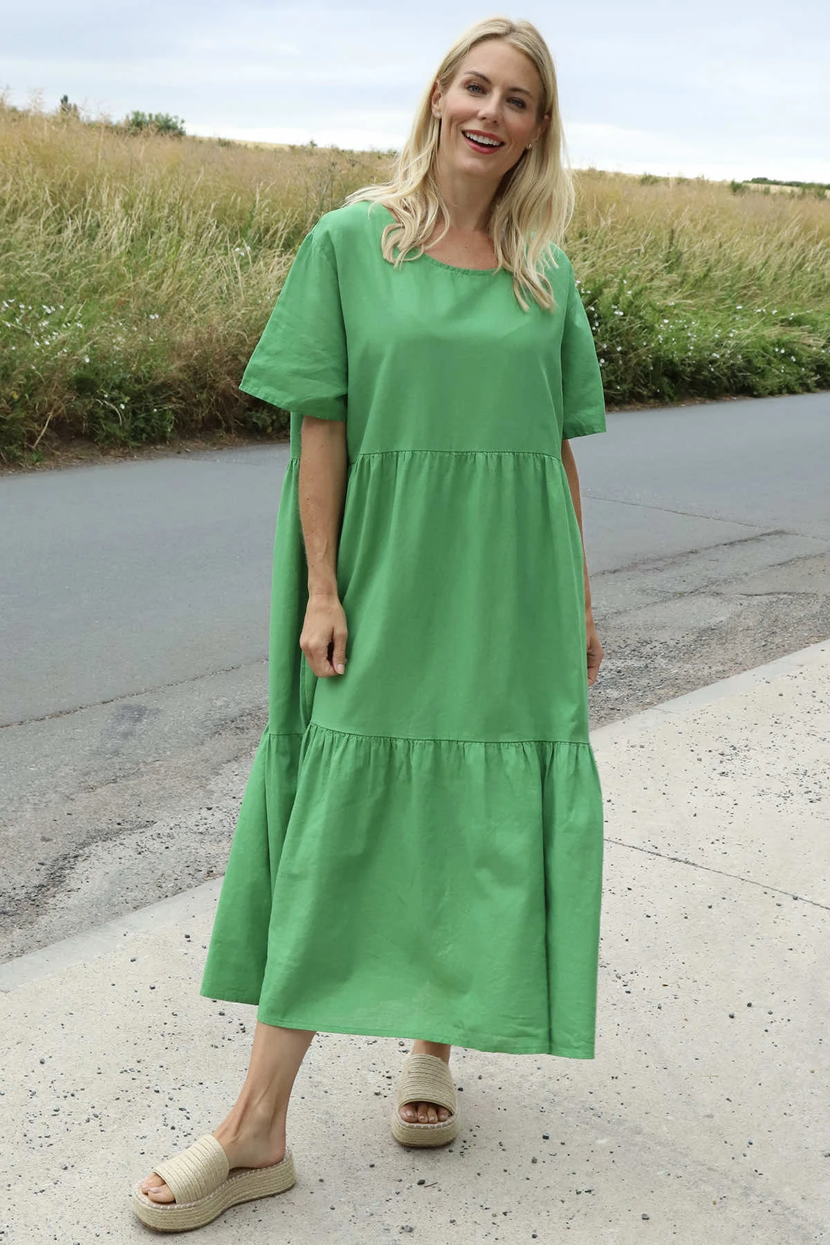 Nova Linen Dress Emerald 6 Nova Linen Dress Emerald - Image 4