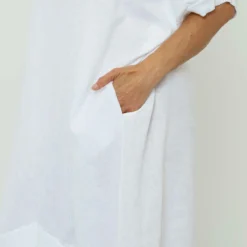 Fiamma V-Neck Linen Dress White -Kitandkaboodal Store IMG 8276 25af98f3 398b 4b96 a091 652dd13f4e8f
