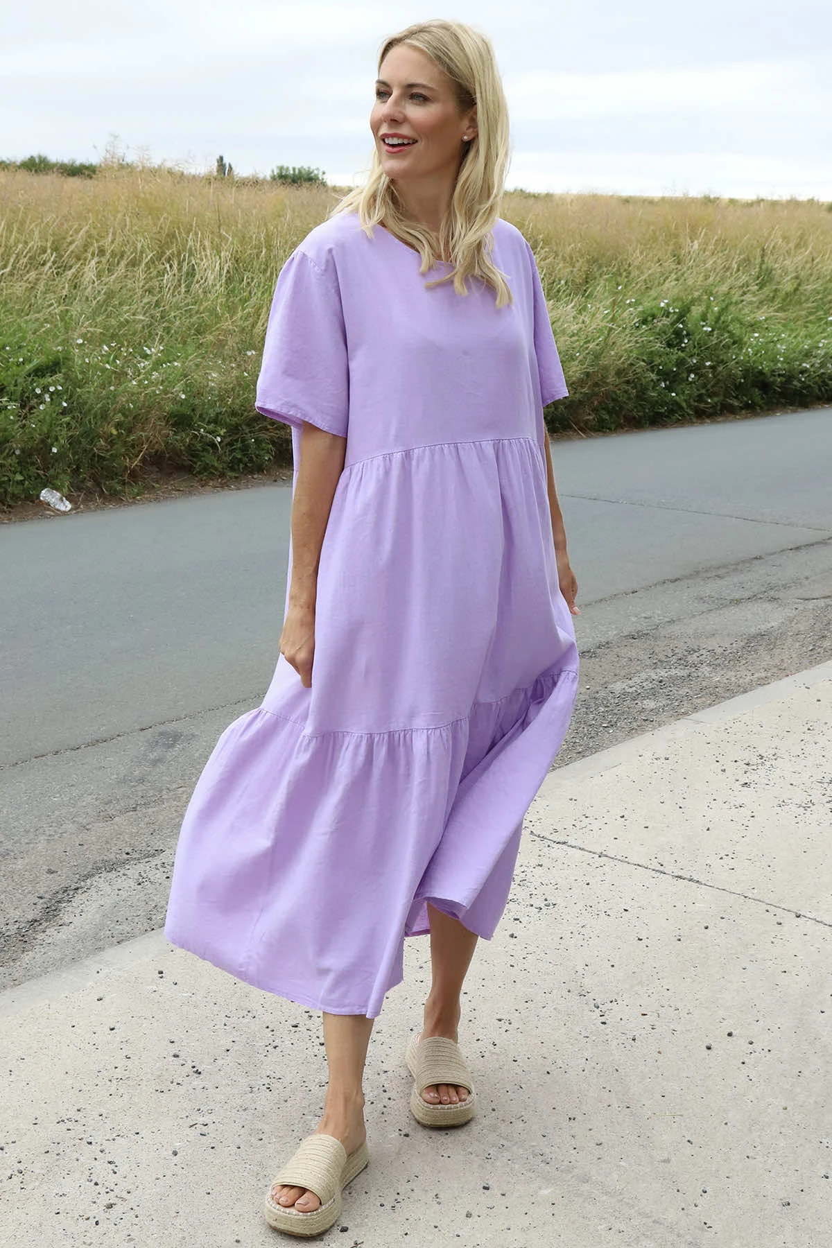Nova Linen Dress Lilac 5 Nova Linen Dress Lilac - Image 3