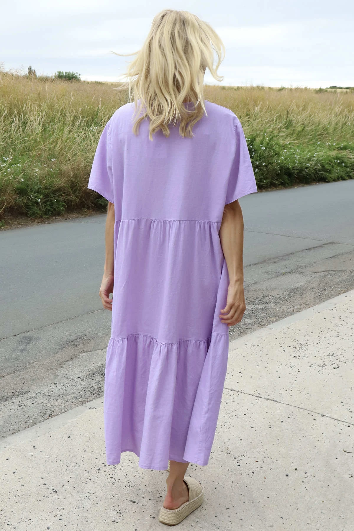 Nova Linen Dress Lilac 6 Nova Linen Dress Lilac - Image 4