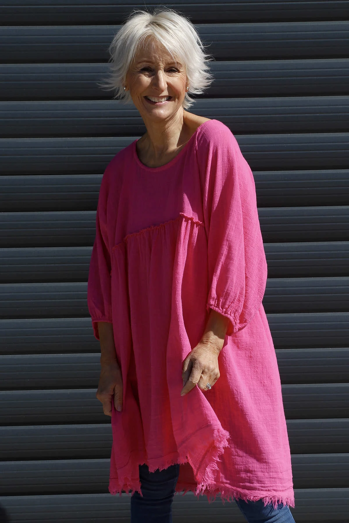 Kadenzia Cotton Tunic Pink 4 Kadenzia Cotton Tunic Pink - Image 2