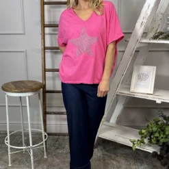 Imani Star Cotton Tee Hot Pink -Kitandkaboodal Store IMG 8302 a5388220 9bd4 49aa a8d3 c91c85ba93bf