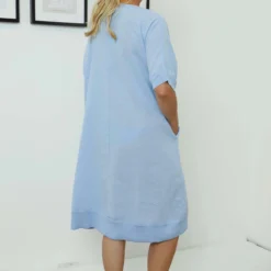 Fiamma V-Neck Linen Dress Powder Blue 9 Fiamma V-Neck Linen Dress Powder Blue -Kitandkaboodal Store IMG 8308 23a4ffb4 9d35 4476 b2ca a101486eea7d