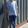 Celina Dipped Hem Washed Cotton Top Blue -Kitandkaboodal Store IMG 8331 56dc063d 4a55 4127 a837 2b258eccfb3c