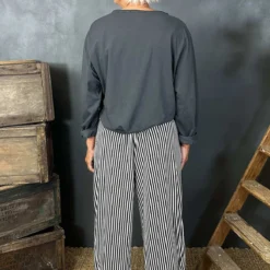 Jacinda Stripe Cotton Trousers Black -Kitandkaboodal Store IMG 8343 2a5c44c2 5df1 4ce5 a505 b59097c0b279