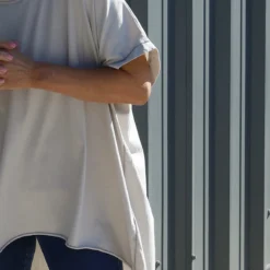 Celina Dipped Hem Washed Cotton Top Stone 8 Celina Dipped Hem Washed Cotton Top Stone -Kitandkaboodal Store IMG 8346 8ceb9f97 d7ab 41aa a8c5 c75c307ecaa9