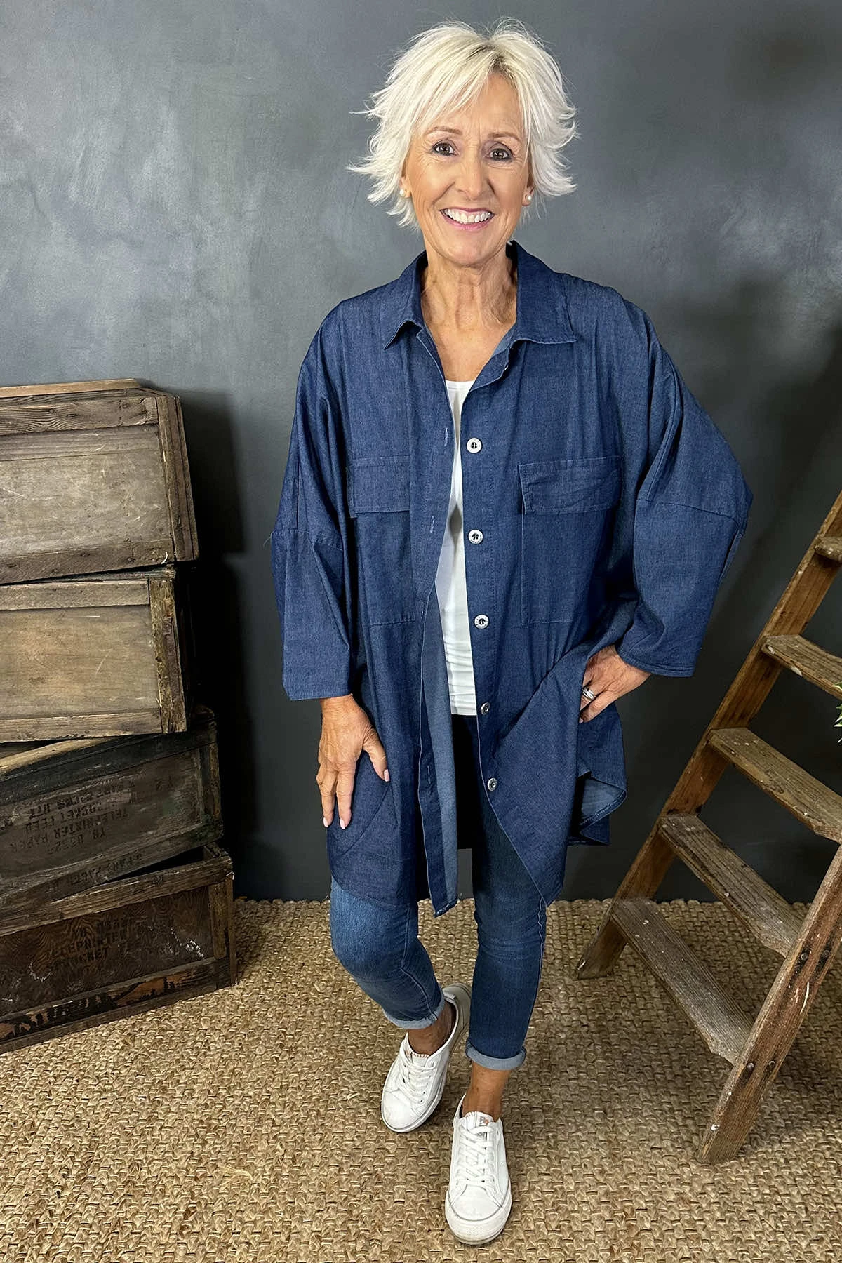 Charlotte Denim Shirt Dark Denim 3 Charlotte Denim Shirt Dark Denim