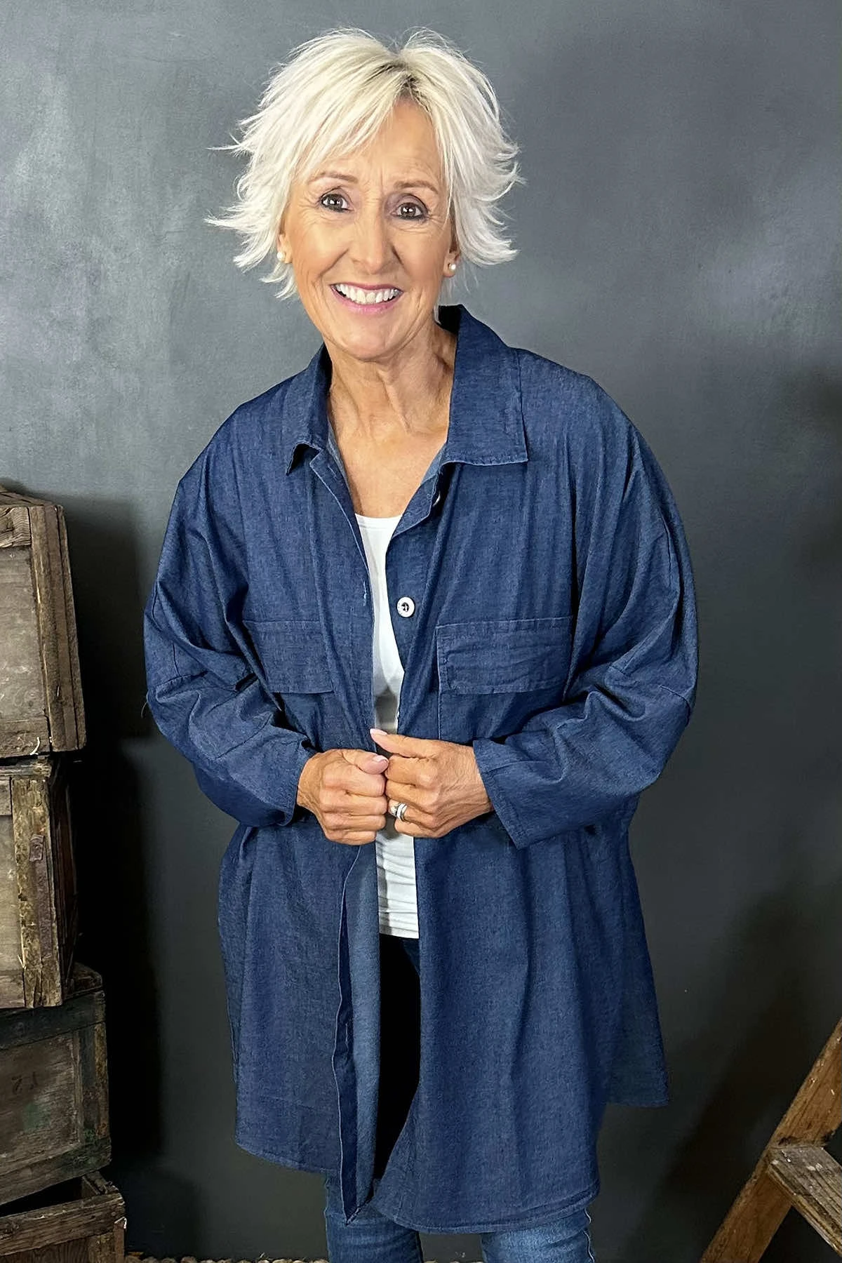 Charlotte Denim Shirt Dark Denim 5 Charlotte Denim Shirt Dark Denim - Image 3