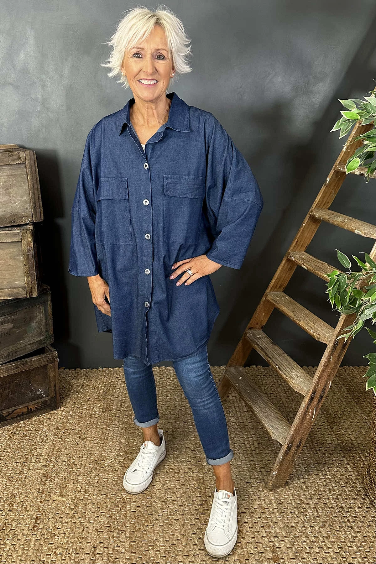 Charlotte Denim Shirt Dark Denim 4 Charlotte Denim Shirt Dark Denim - Image 2