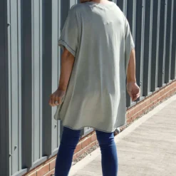 Celina Dipped Hem Washed Cotton Top Khaki 9 Celina Dipped Hem Washed Cotton Top Khaki -Kitandkaboodal Store IMG 8384 4a2147a1 d0d8 468d 92c5 7191c69411b5