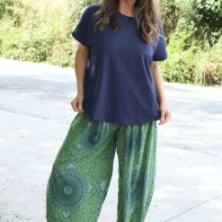 Clovia Print Harem Pants Olive