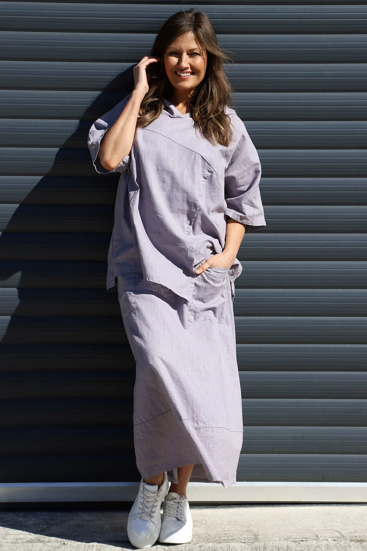 Darana Linen Skirt Mauve 4 Darana Linen Skirt Mauve - Image 2