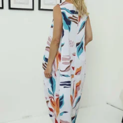 Sandgate Sleeveless Print Cotton Dress White 9 Sandgate Sleeveless Print Cotton Dress White -Kitandkaboodal Store IMG 8439 791048f1 c677 49d2 a3eb f8cc371a9cc1