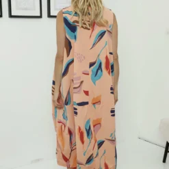 Sandgate Sleeveless Print Cotton Dress Orange -Kitandkaboodal Store IMG 8466 92a8b31d 5aa2 4e0d b170 171bc7d5050d