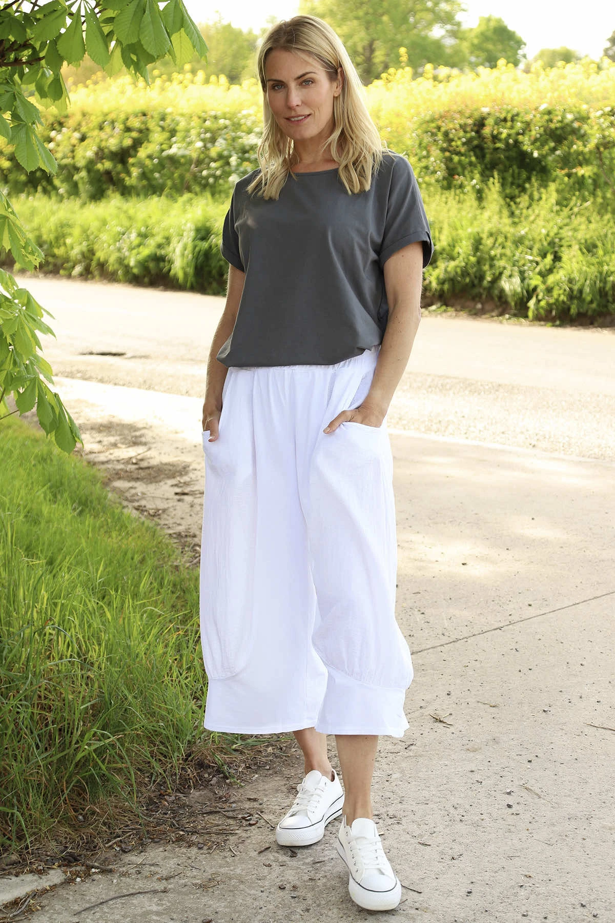 Lorna Cotton Culottes White 3 Lorna Cotton Culottes White