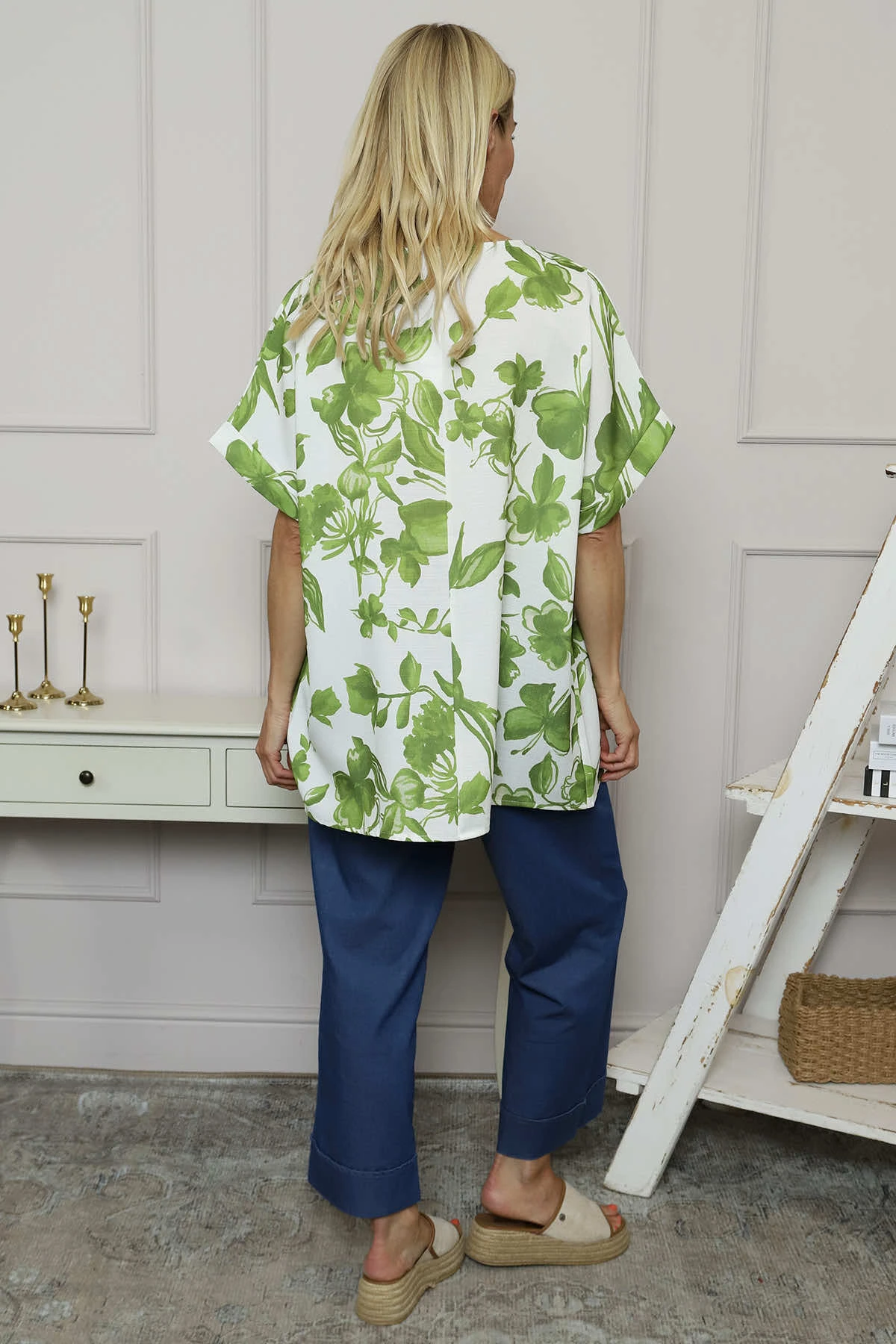 Liliana Floral Top Olive 6 Liliana Floral Top Olive - Image 4