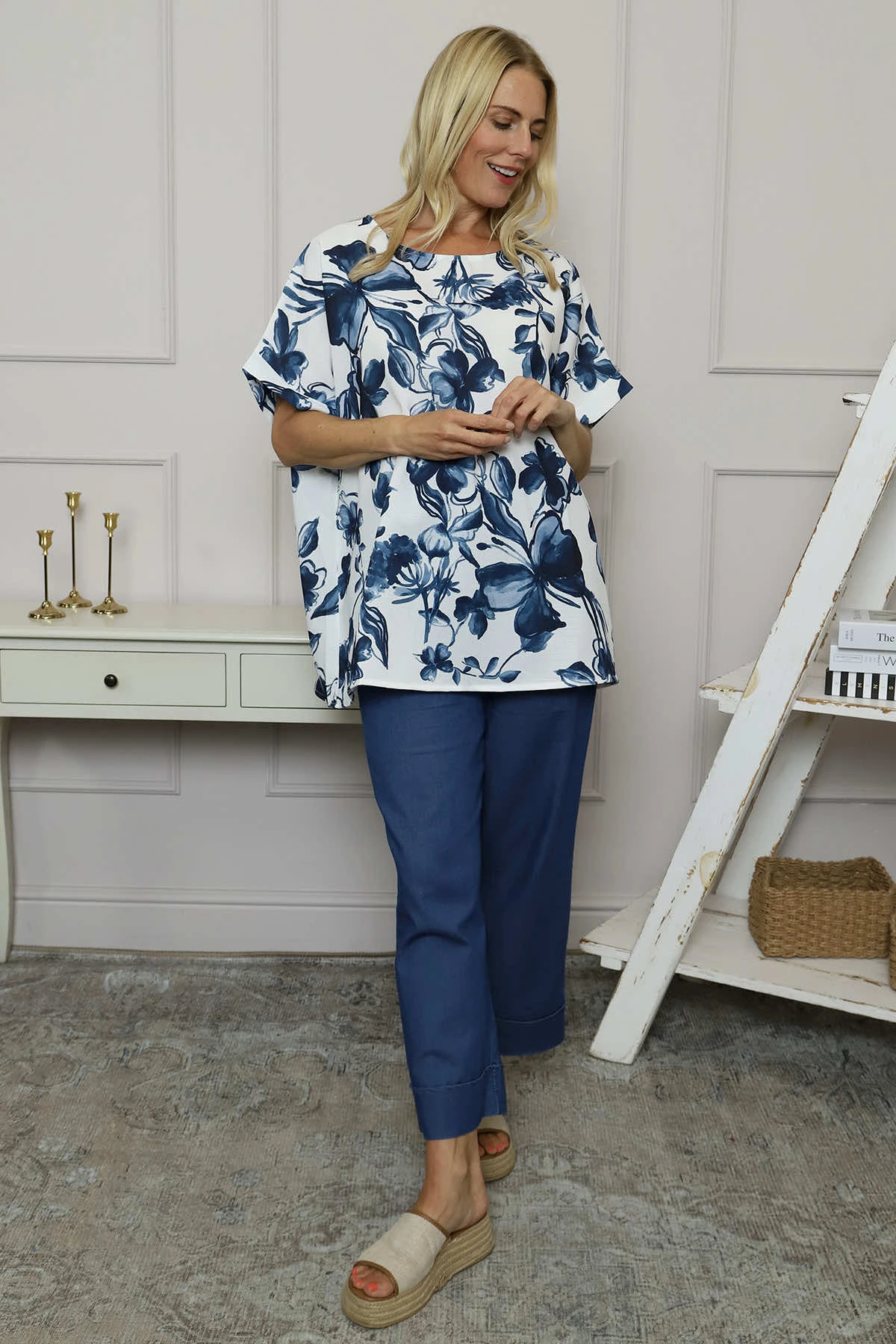 Liliana Floral Top Navy 3 Liliana Floral Top Navy