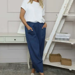 Primrose Lightweight Denim Trousers Mid Denim