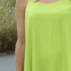 Rosaria Strap Crinkle Cotton Dress Lime -Kitandkaboodal Store IMG 8539 0b9e8693 c978 4855 9307 d41828a30751