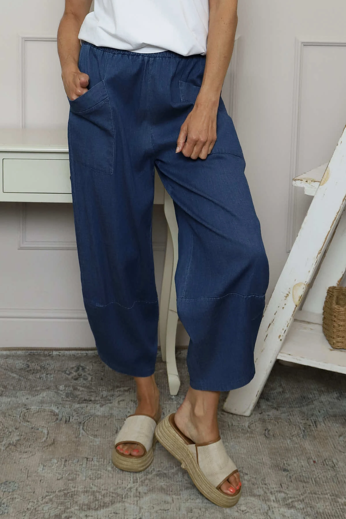 Primrose Lightweight Denim Trousers Mid Denim 5 Primrose Lightweight Denim Trousers Mid Denim - Image 3