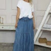 Domenica Denim Tiered Skirt Mid Denim 1 Domenica Denim Tiered Skirt Mid Denim -Kitandkaboodal Store IMG 8546 87d40420 9971 40f3 8674 20bc32520b10