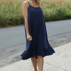 Rosaria Strap Crinkle Cotton Dress Navy -Kitandkaboodal Store IMG 8551 02c0d0b5 def1 4866 b337 a30a9ec16c06