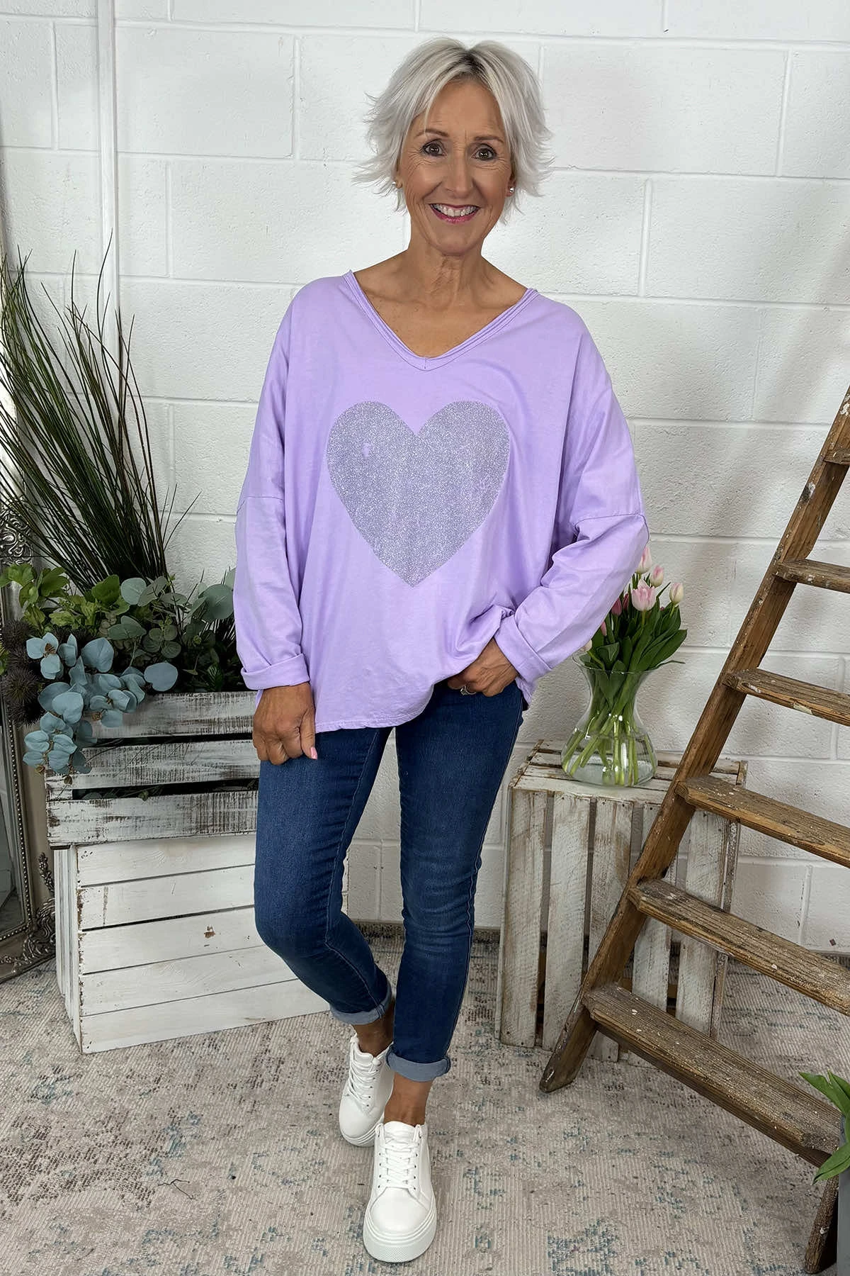 Briony Heart Cotton Top Lilac 3 Briony Heart Cotton Top Lilac