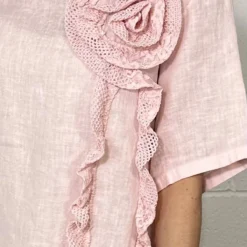 Lennon Rosette Linen Dress Pink -Kitandkaboodal Store IMG 8602 d0bd01cf adb8 437d 9a8b ec40b4290496