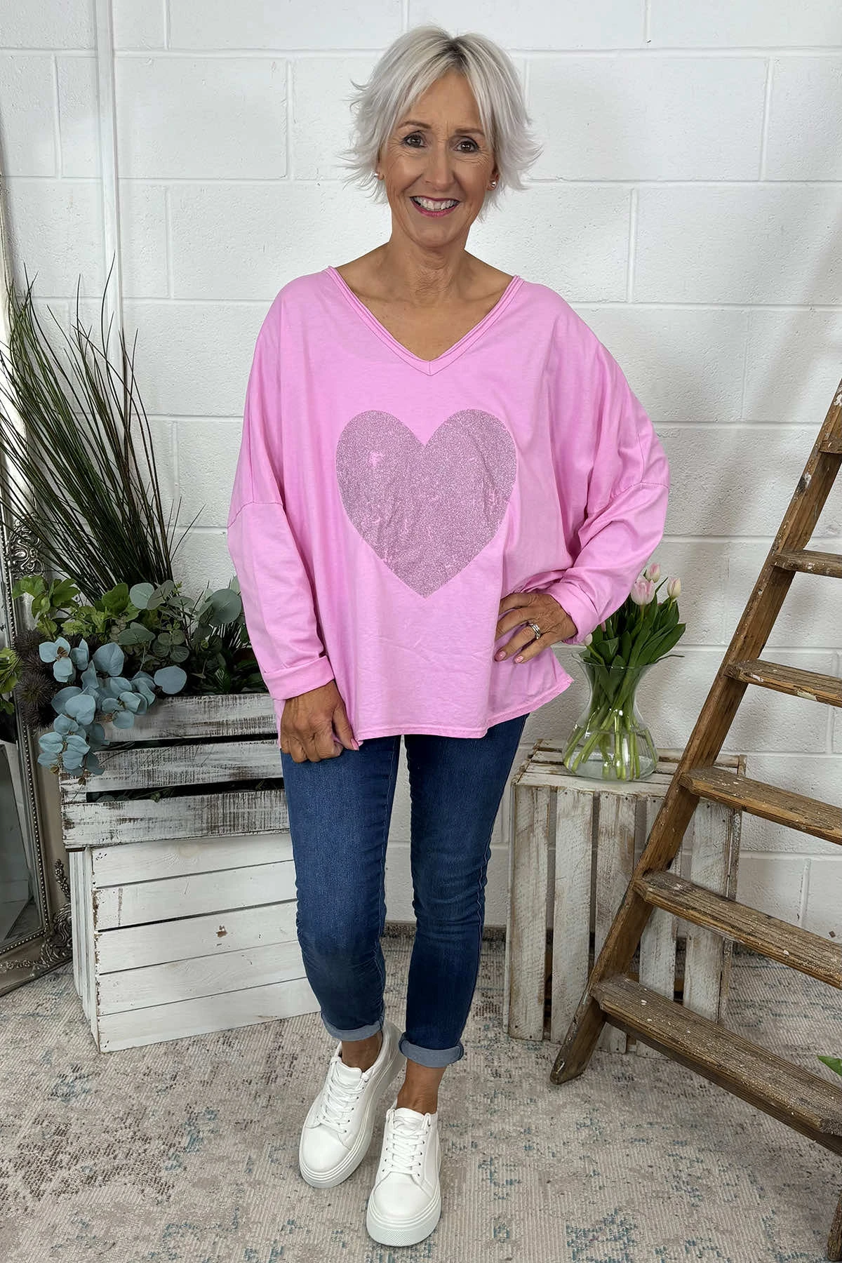 Briony Heart Cotton Top Fuchsia 3 Briony Heart Cotton Top Fuchsia