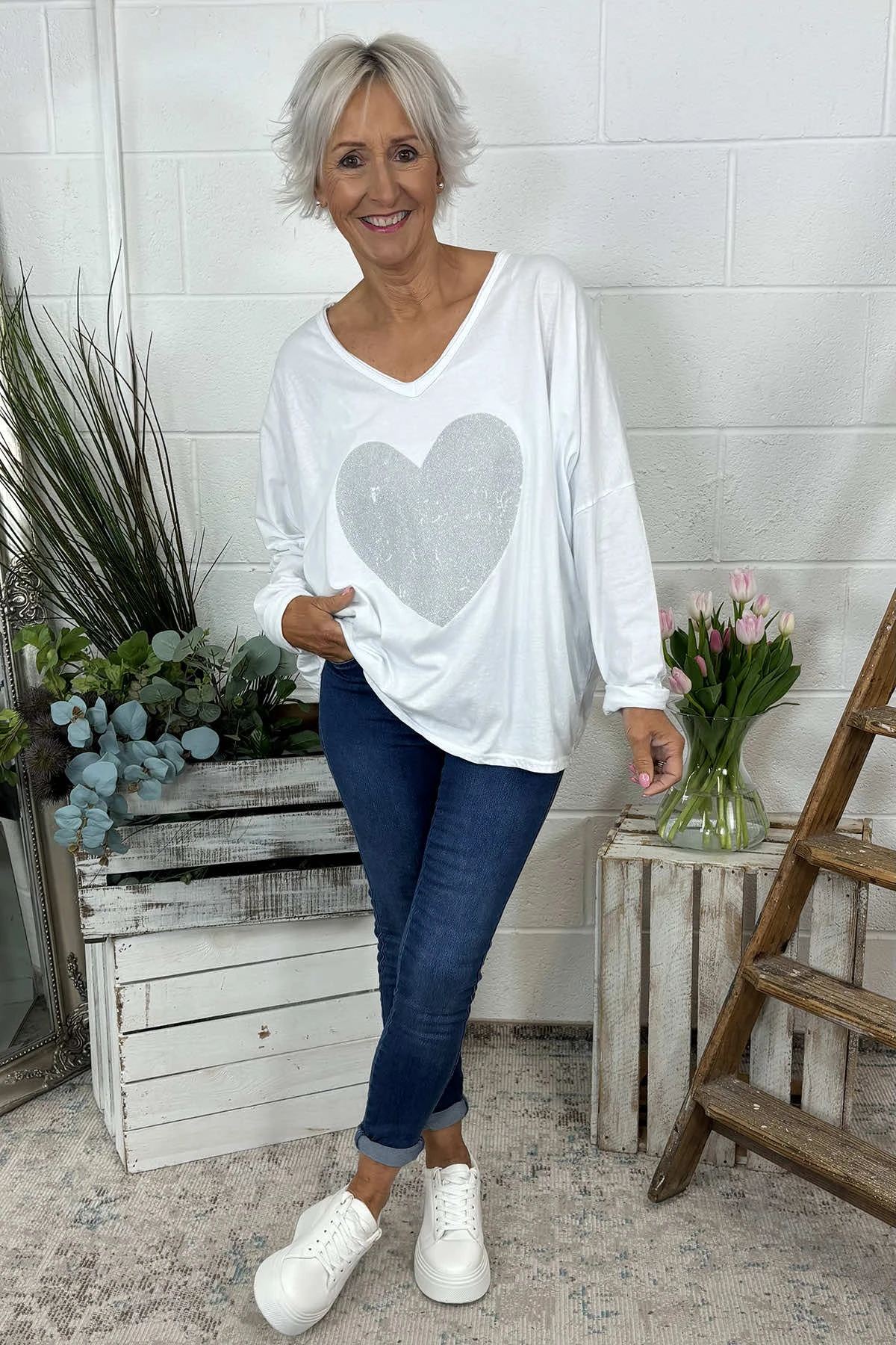 Briony Heart Cotton Top White 3 Briony Heart Cotton Top White