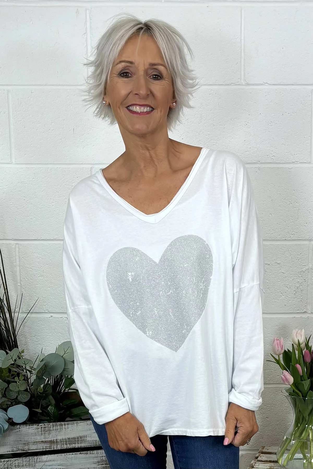 Briony Heart Cotton Top White 5 Briony Heart Cotton Top White - Image 3