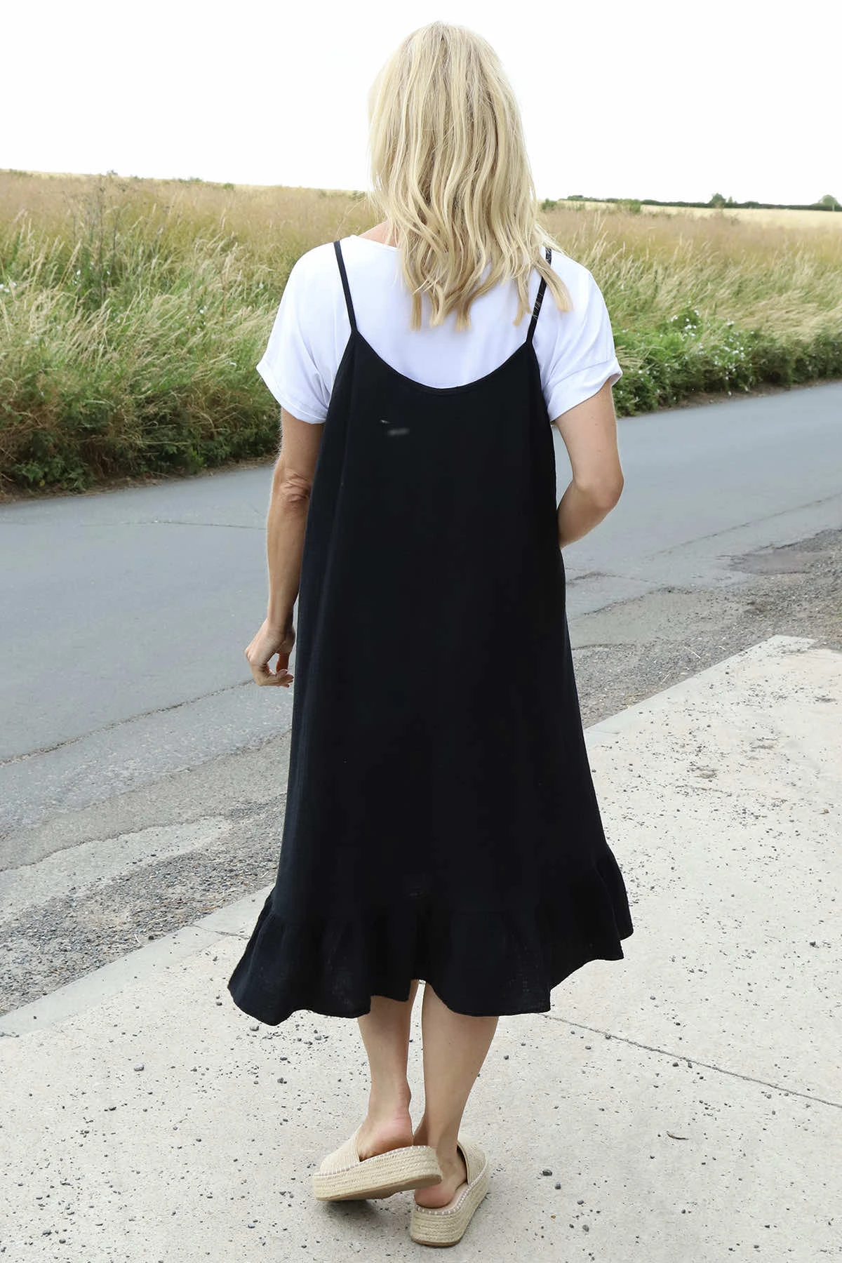 Rosaria Strap Crinkle Cotton Dress Black 6 Rosaria Strap Crinkle Cotton Dress Black - Image 4