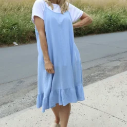 Rosaria Strap Crinkle Cotton Dress Light Blue -Kitandkaboodal Store IMG 8683 c06b70be b4b3 4e46 b1c0 abd871a24642