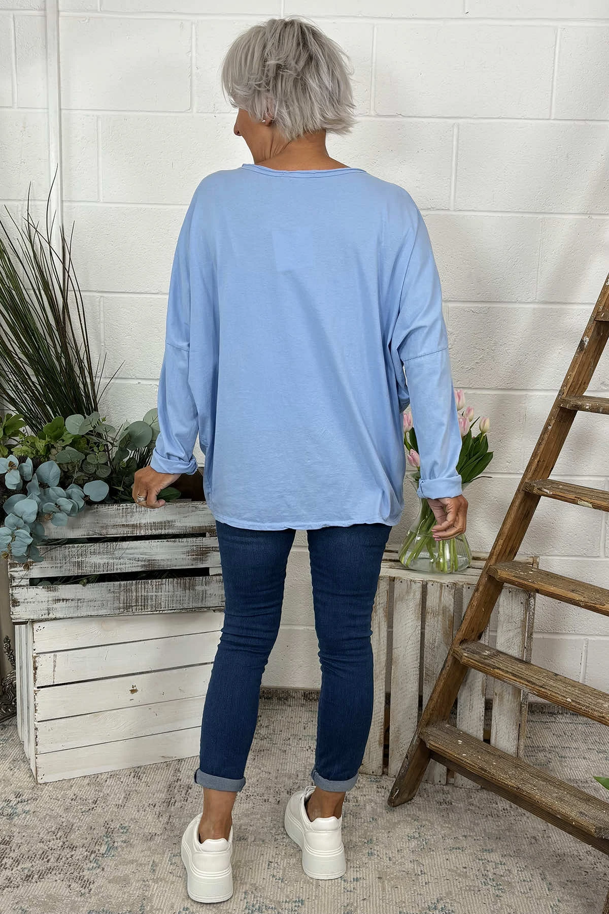 Briony Heart Cotton Top Blue 6 Briony Heart Cotton Top Blue - Image 4