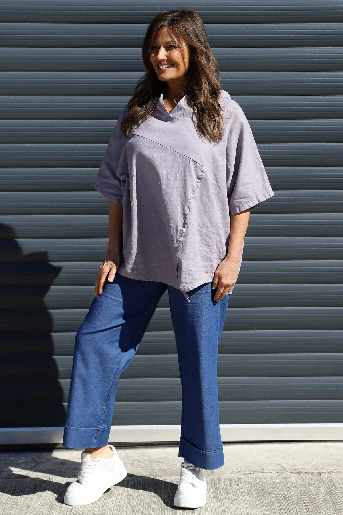 Annalee Hooded Linen Top Mauve 3 Annalee Hooded Linen Top Mauve