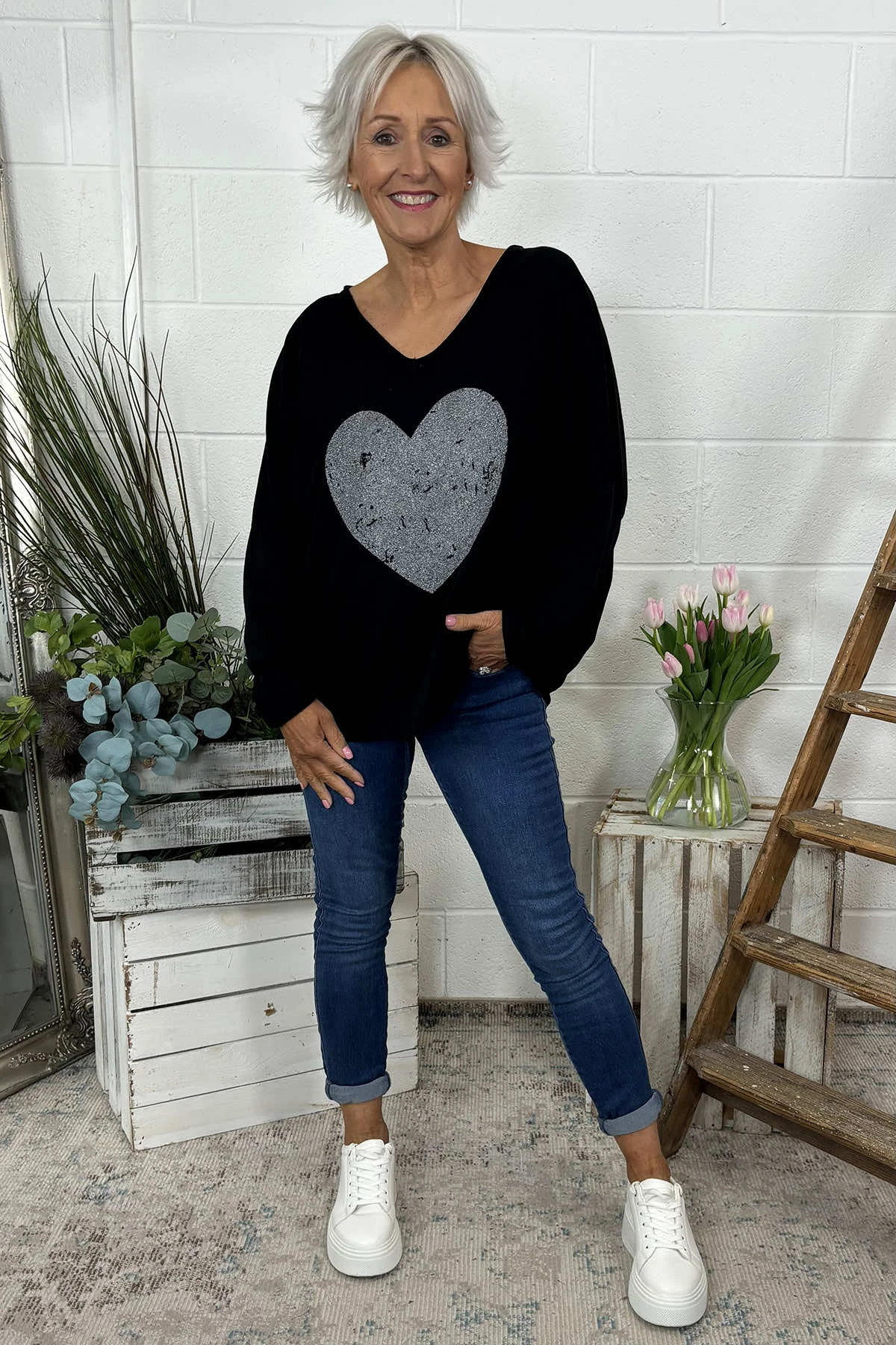 Briony Heart Cotton Top Black 3 Briony Heart Cotton Top Black