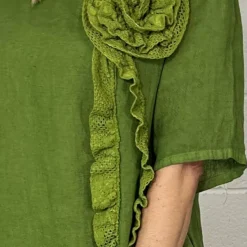 Lennon Rosette Linen Dress Olive -Kitandkaboodal Store IMG 8702 94d61dbc 225a 4fe1 80b6 1d933168af99