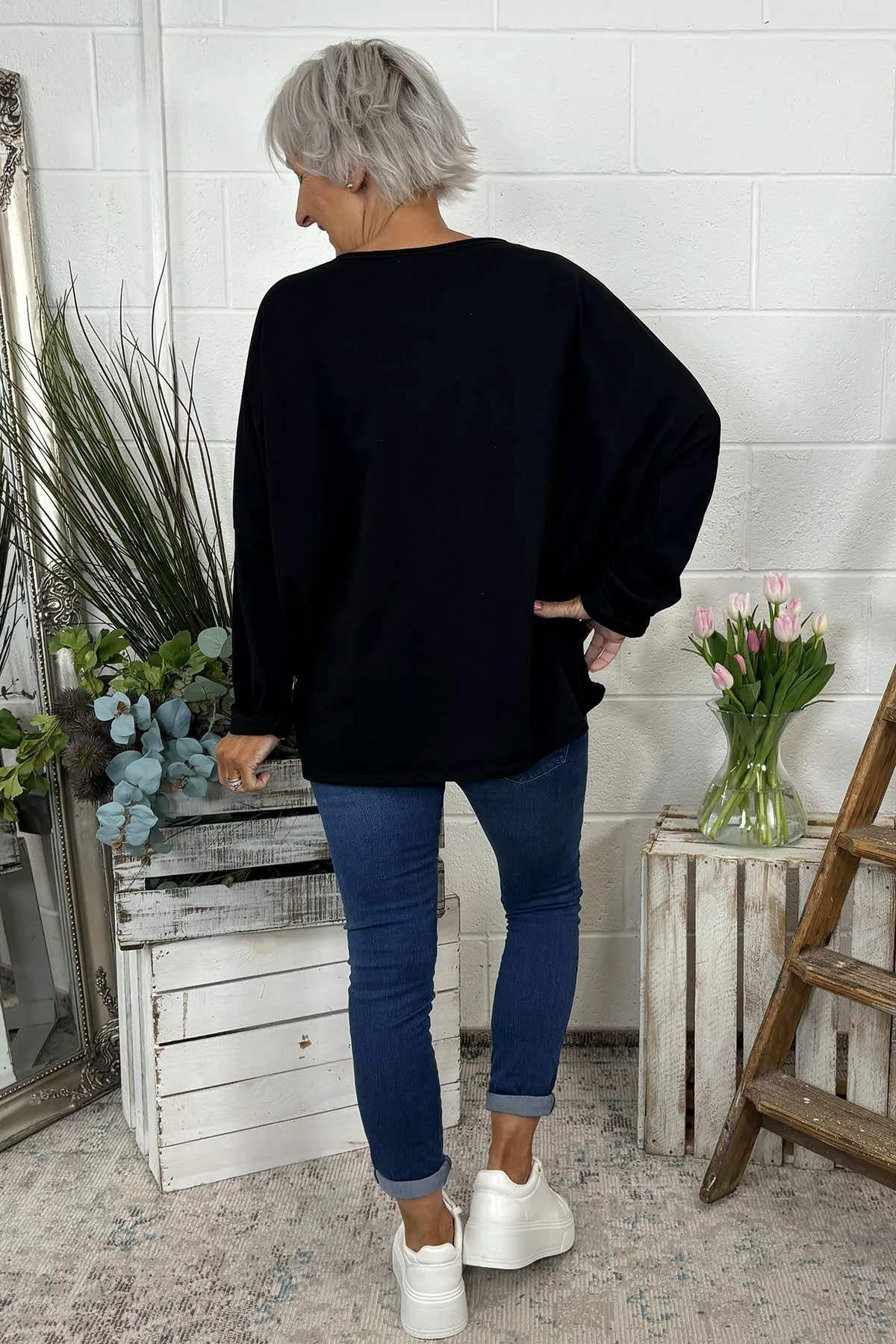 Briony Heart Cotton Top Black 6 Briony Heart Cotton Top Black - Image 4