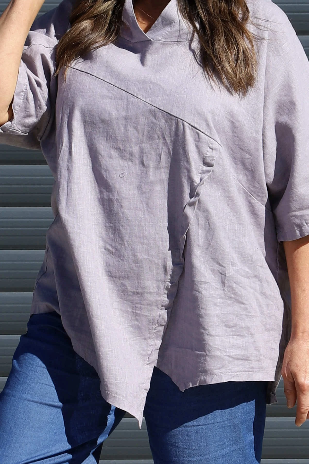 Annalee Hooded Linen Top Mauve 5 Annalee Hooded Linen Top Mauve - Image 3