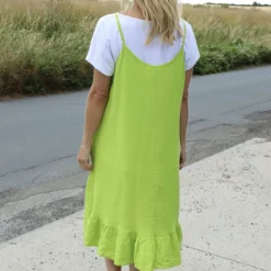 Rosaria Strap Crinkle Cotton Dress Lime -Kitandkaboodal Store IMG 8722 36333811 d2d8 4869 829d 98979934e618