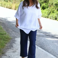 Annalee Hooded Linen Top White 8 Annalee Hooded Linen Top White -Kitandkaboodal Store IMG 8729 7261a476 7480 4558 b884 d246a0041007