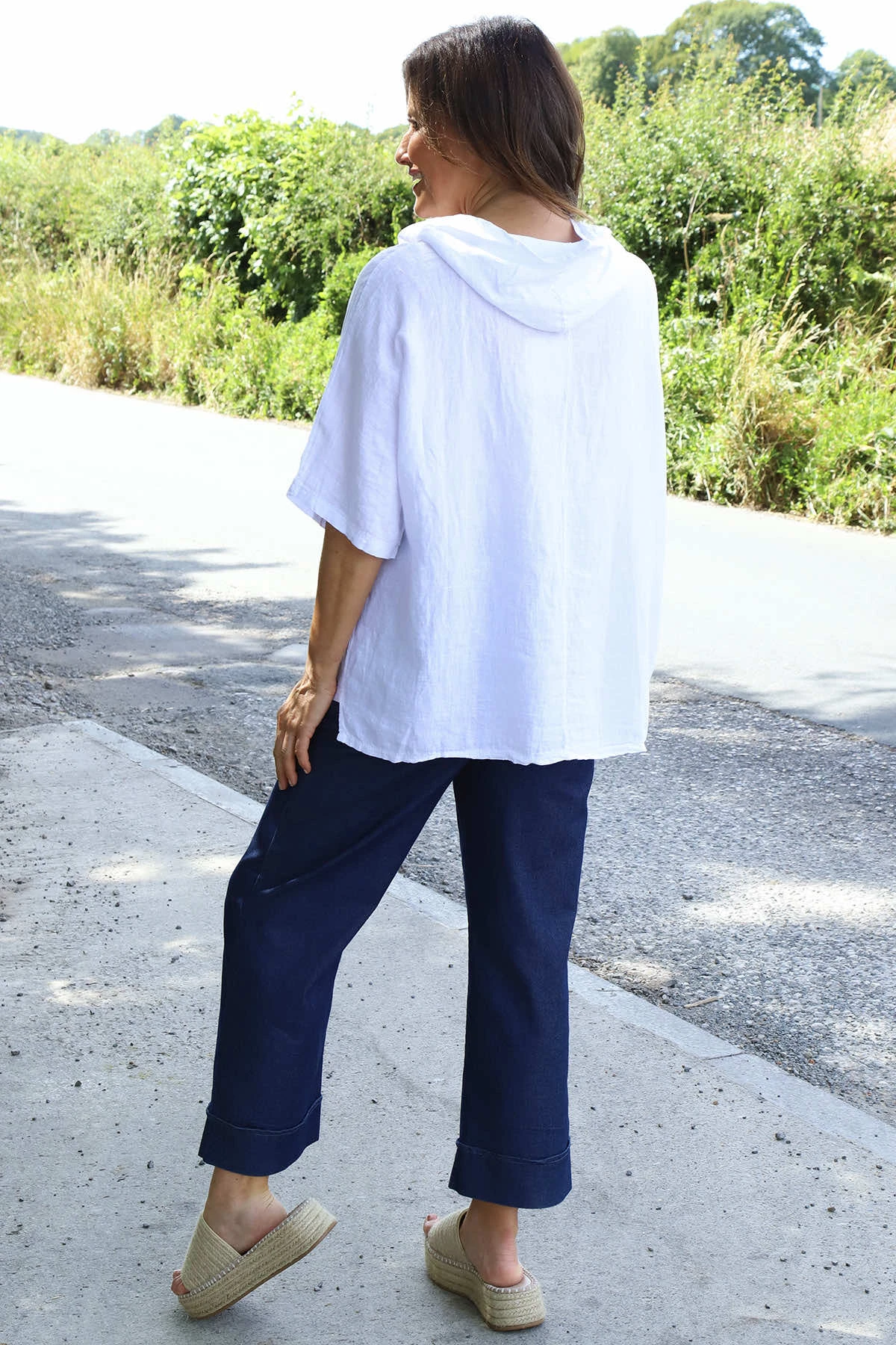 Annalee Hooded Linen Top White 6 Annalee Hooded Linen Top White - Image 4