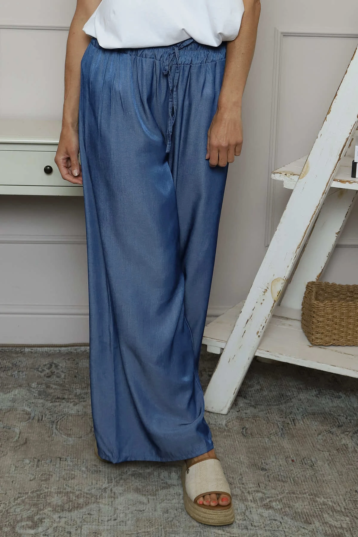 Fionne Wide Leg Trousers Dark Denim 5 Fionne Wide Leg Trousers Dark Denim - Image 3