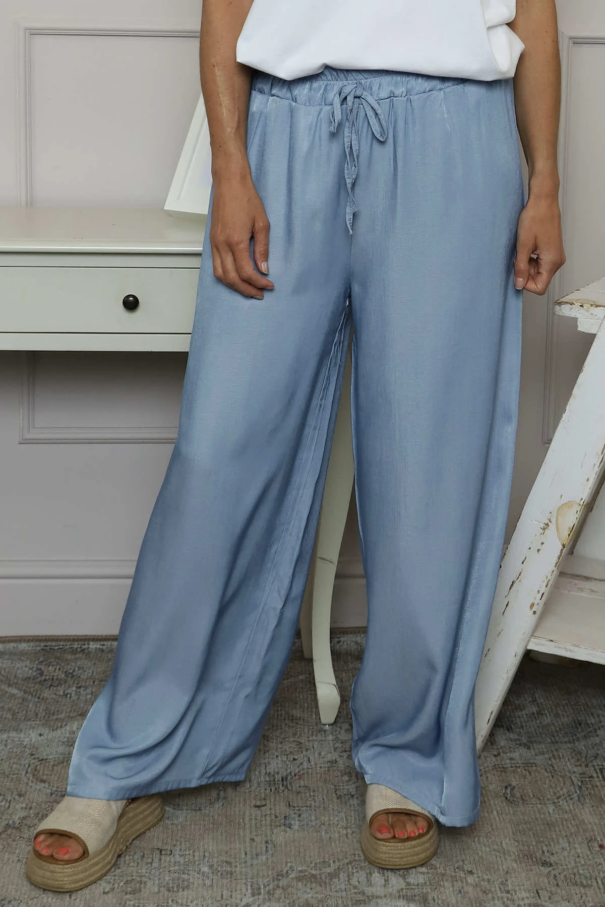 Fionne Wide Leg Trousers Light Denim 5 Fionne Wide Leg Trousers Light Denim - Image 3
