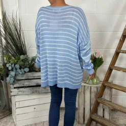 Bamburgh Stripe Knit Top Powder Blue -Kitandkaboodal Store IMG 8769 1180790e c149 4cee 9479 85fb3709475e