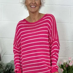 Bamburgh Stripe Knit Top Hot Pink 8 Bamburgh Stripe Knit Top Hot Pink -Kitandkaboodal Store IMG 8776 8f1662fc cb2c 488f 9fbb 09fc64f9ab47