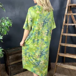 Fleur Floral Cotton Dress Olive -Kitandkaboodal Store IMG 8799 3054e6d6 9a37 454d 9503 25edc0fac1cb